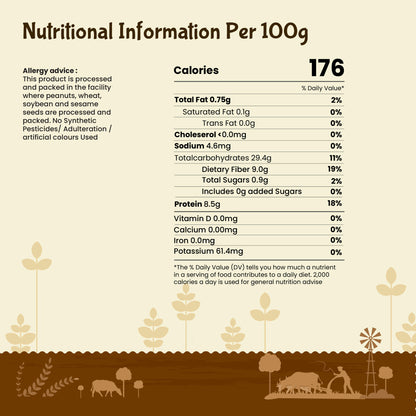 Organic Toor Dal 2kg | Unpolished Arhar Dal | High in Protein & Fiber| Certified Organic - Rajamudi Organics